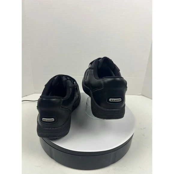 P W Minor Women's Black Leather Double Strap Arch Support Comfort Shoes Size 10